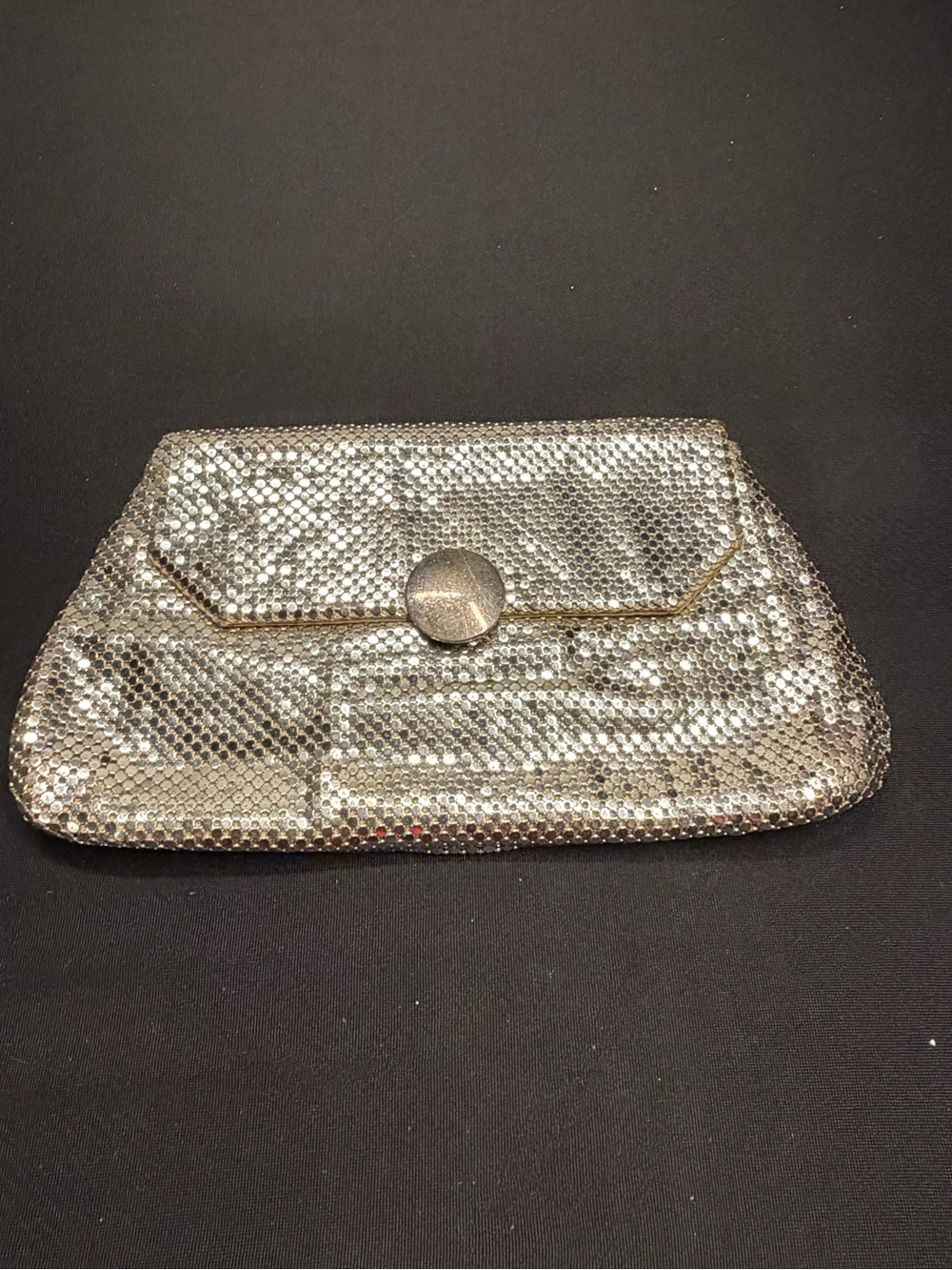Silver Sequin Evening Clutch Bag